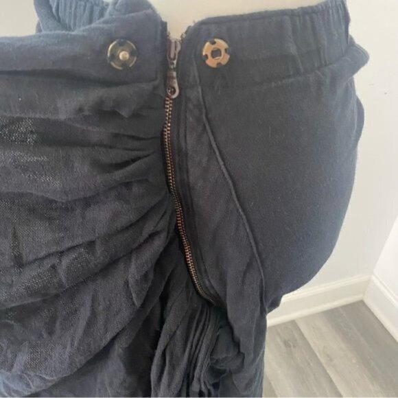 Just Bee Queen Tulum Skirt Black Linen Asymmetrical Boho Beach XS - Picture 11 of 13